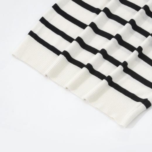 Grace&Glam 法式莱赛尔亚麻条纹针织无袖衫 商品图3