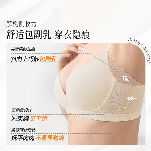 奶糖派软糖杯文胸大胸显瘦精致无痕隐形舒适包裹防凸点胸罩内衣女 商品图2
