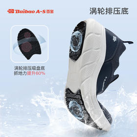 百宝男士一脚蹬网面透气夏季中老年舒适不累脚防滑软底爸爸健步鞋