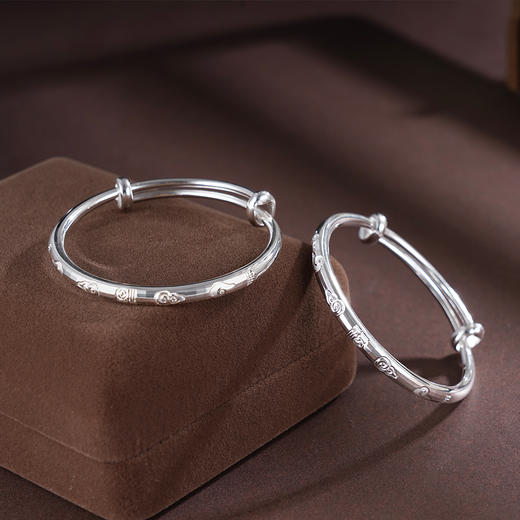 子佩集S999银【云生福起】童镯【XXSZ002】纯银儿童福祥云2505 商品图2