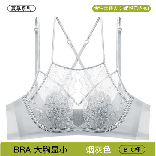 【轻纱蕾丝❗️超薄猫爪杯内衣】天生反重力，大胸防垂，穿出蜜桃胸！夏季女细肩带大胸显小聚拢轻薄性感美背文胸罩 商品图5