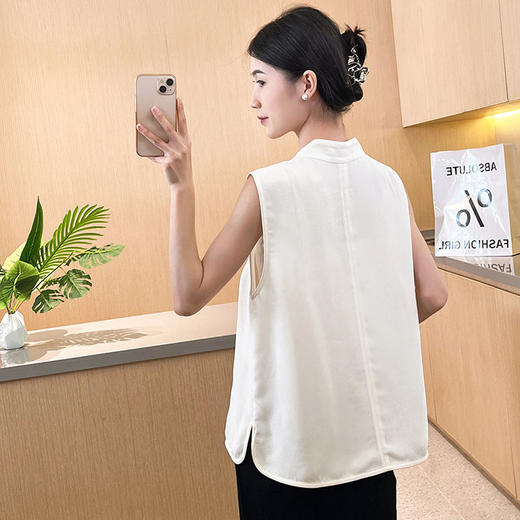 「K」洛诗琳04313啶织人丝提花马甲2025夏季新中式上衣女52076 商品图3