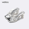 Westory2025年夏季厚底水台水晶方跟凉拖鞋W25BJ62221 商品缩略图0