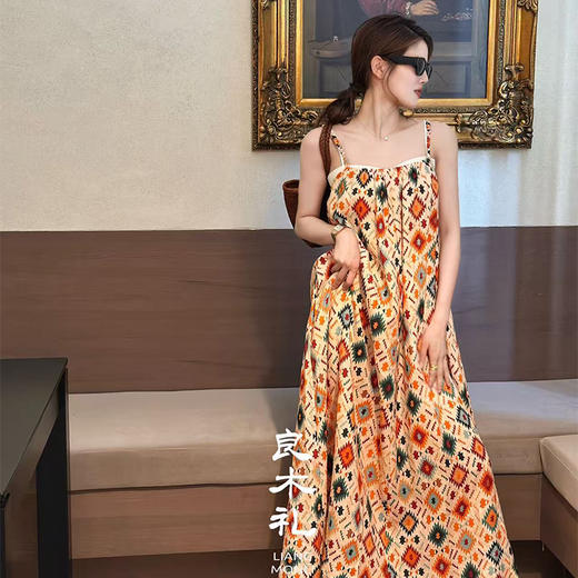 【部分现货】良木礼亚麻吊带连衣裙 商品图1