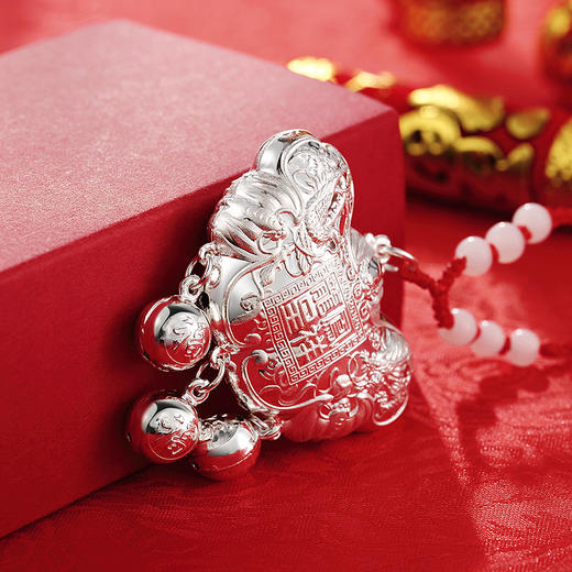 Winy990银龙凤呈祥儿童锁送宝宝周岁百天生日礼物 商品图2