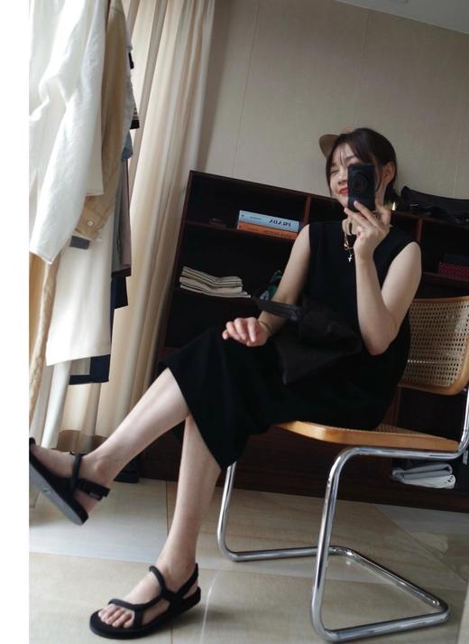 【高品质私服】【TR绉纱中长无袖连衣裙】手感软糯 比羊毛更柔软 细腻亲肤 好穿舒适G0895【无标出货 介意慎拍】CC 商品图4