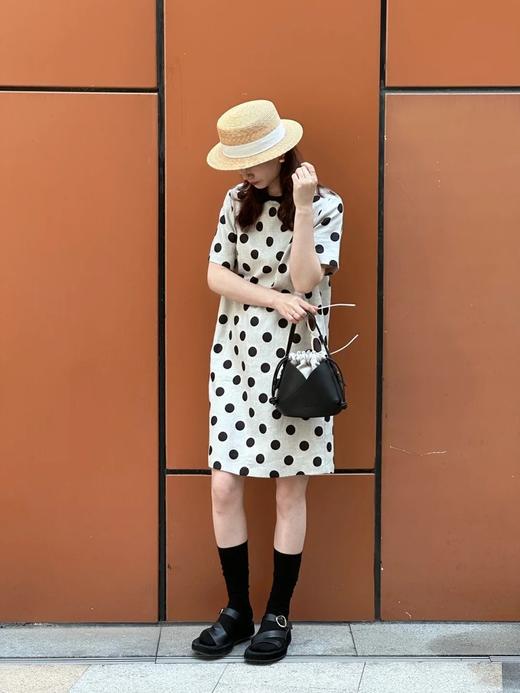 【高品质私服】【GIC斜纹亚麻波点及膝连衣裙】独特肌理 垂坠柔韧 亲肤舒适G1374【无标出货 介意慎拍】CC 商品图8