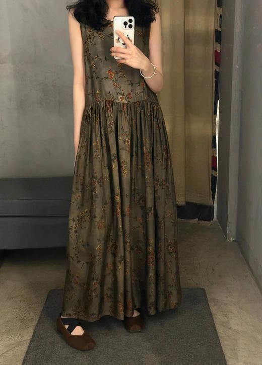 【高品质私服】【UW铜氨丝复古小碎花背心连衣裙】奢雅触感，亲肤悦己，释放随性洒脱之美G1287【无标出货 介意慎拍】CC 商品图9