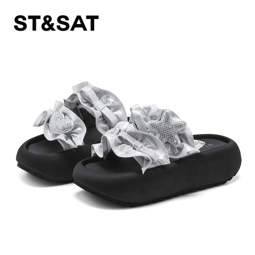 星期六甜心水钻装饰厚底沙滩凉拖SSD2110CZ6 商品图6