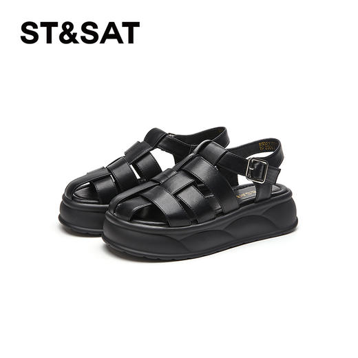 星期六度假风松糕厚底编织猪笼罗马鞋SSD2115EA7 商品图8