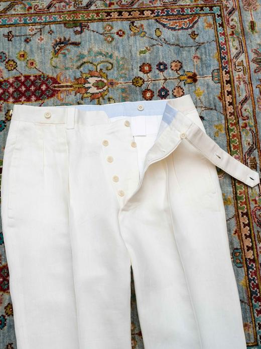 Ambrosi American Fit 白色亚麻裤装 商品图4