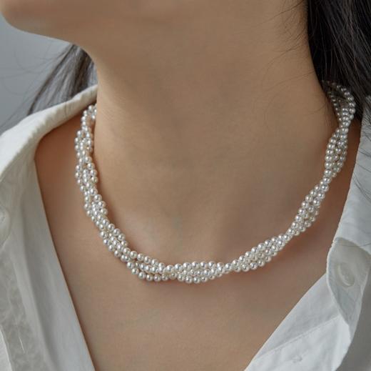 菜菜家三串式小米珠项链|3-4mm淡水Akoya，强光正圆，2+1可拆卸一链多用，珍珠项链 商品图8