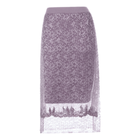 R1AHH70090442  La Koradio   r拉珂蒂紫色针织半身裙女优雅蕾丝包臀裙