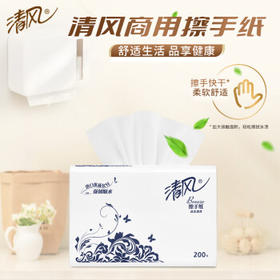 清风擦手纸1层200抽*20包商用抽取式吸油纸酒店加厚洗手间干手A913BBL /家庭清洁/纸品 /清洁纸品 /抽纸