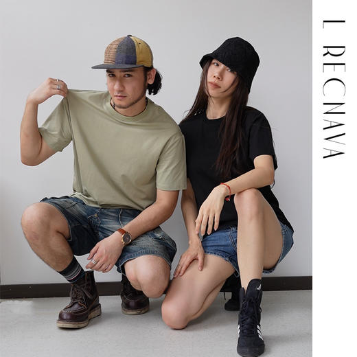 L RECNAVA 男女同款液氨无压抗菌短袖 自带凉感 运动休闲宽松大版T 商品图9