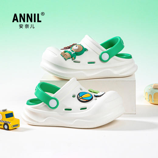 ANNIL/安奈儿夏季男女童休闲防滑洞洞鞋包头平底软底卡通凉鞋2025夏款HM5207334 商品图1
