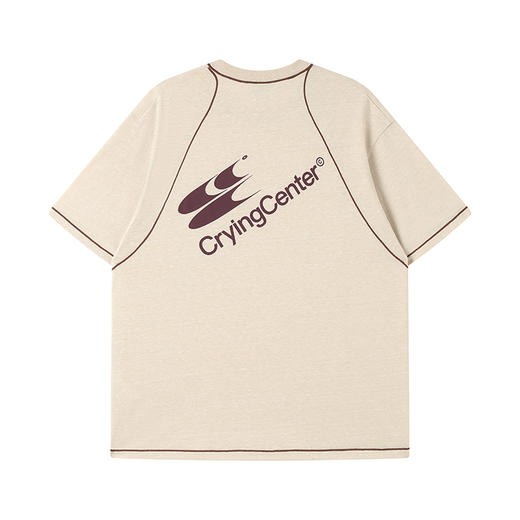 CryingCenter圆领宽松彩纱撞色分割训练运动休闲T恤上衣哭喊中心 商品图7
