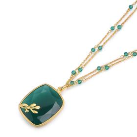 PIARA国风天然绿玛瑙、满绿牌吊坠、设计师系列--满园春色NK36226