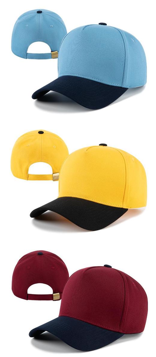 夏季帽子纯棉硬顶五片拼色棒球帽时尚百搭户外旅游遮阳防晒帽2021 商品图10