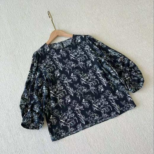 【à perles】MAX*真丝双绉6A级桑蚕丝印花七分袖上衣 商品图4