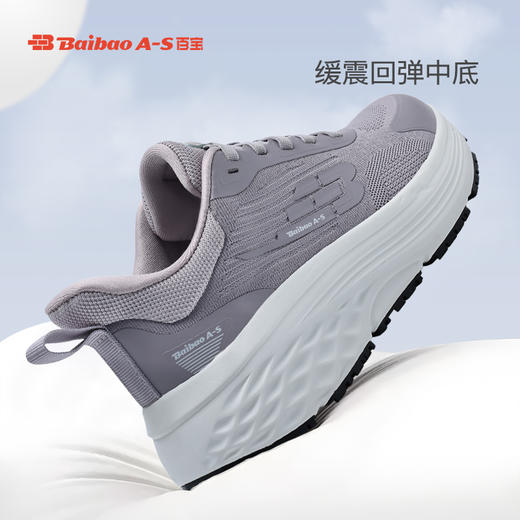 百宝新品女鞋日常休闲运动鞋脚宽脚胖厚底缓震专业止滑鞋女跑步鞋 商品图1
