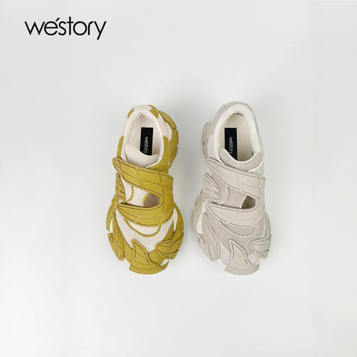 Westory2025年夏季新款超轻厚底魔术贴老爹鞋慢跑运动鞋W25CM75561 商品图3