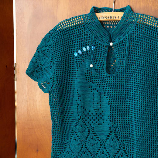 苏苏姐家翠羽灵雀旗袍裙手工DIY钩针裙子蕾丝线毛线团自制材料包 商品图3