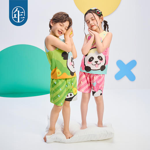 年衣25年夏季新款卡通休闲无袖上衣短裤两件套盼达派对套装 商品图1