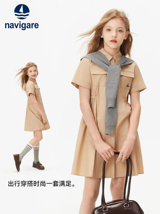 【纳维凯尔】【80支贡缎面料】Navigare意大利小帆船童装女童纯棉连衣裙 商品图3