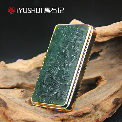遇石记镶嵌泰山玉原创设计创意打火机个性商务礼品高端防风点烟器 商品图1