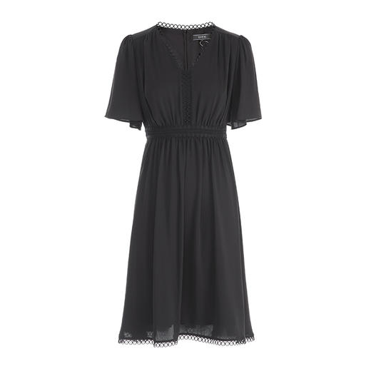 EITIE爱特爱夏季新款法式V领优雅气质收腰显瘦连衣裙7807553 商品图5