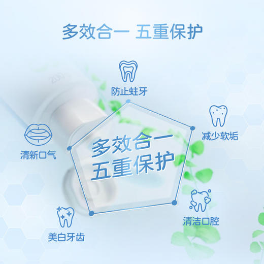 安利丽齿健多效含氟牙膏/可用6个月有效防止蛀牙强健牙齿/含氟0.095%/含木糖醇/多效合一/水合硅/薄荷味 商品图3
