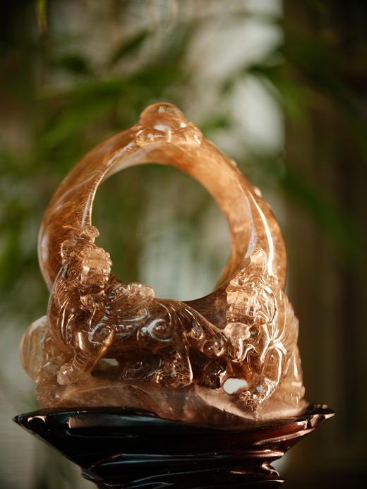 孤品 | 金发晶貔貅聚财镇 | 大梦香堂 商品图1