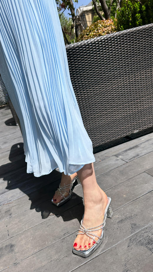 Westory2025年夏季厚底水台水晶方跟凉拖鞋W25BJ62221 商品图4