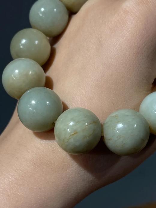 和田青白玉大圆珠手链，顺丰包邮 商品图14