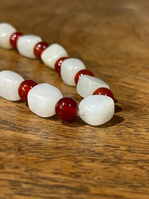 白玉方形珠与红玉髓珠手链，顺丰包邮 商品图11