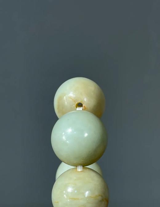 和田青白玉大圆珠手链，顺丰包邮 商品图6