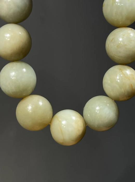 和田青白玉大圆珠手链，顺丰包邮 商品图11