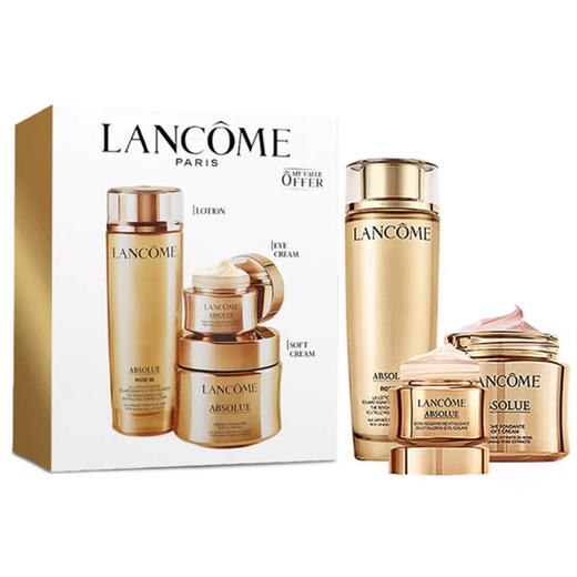 LANCOME/兰蔻菁纯三件套面霜（清爽）60ml菁纯眼霜20ml玫瑰精华水150ml护肤套盒（赠：迪奥魅惑润唇膏001004套盒1.4gx2支） 商品图3