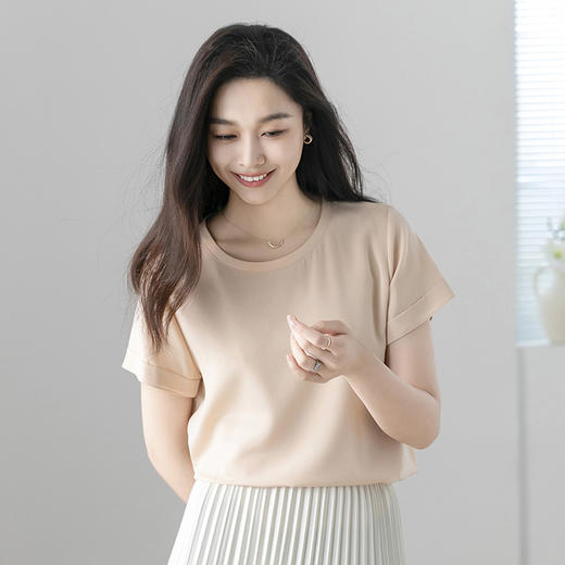 火桐hooton23姆米重绉圆领真丝T恤S1135 商品图1