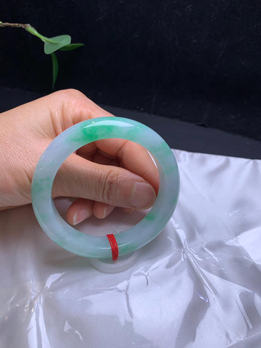 612897，55飘绿手镯，清新白底飘绿花，干净清新 商品图5