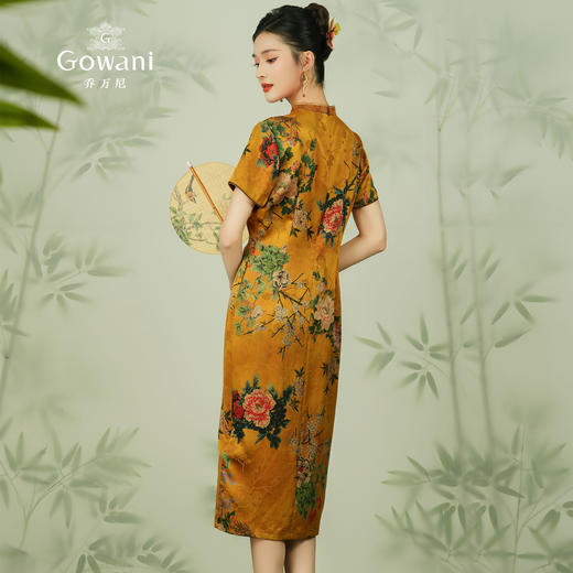 乔万尼真丝提花连衣裙重磅40mm桑蚕丝新中式复古旗袍ET2E315 商品图4