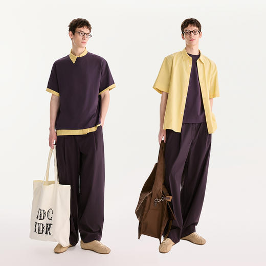 棉仓3631004003-【春皱湖波】盐缩棉微皱风格宽松短袖衬衫 商品图2