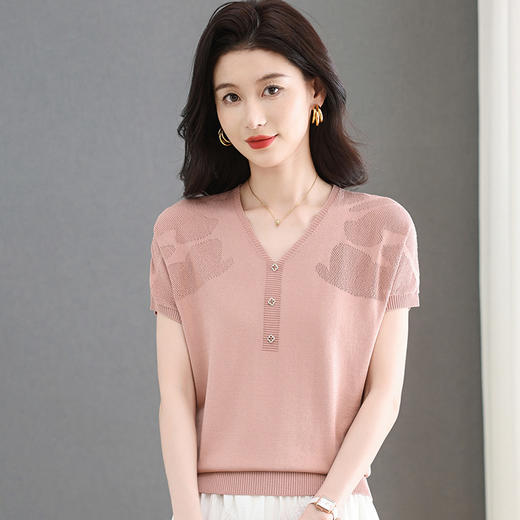 FCY FQ32115针织衫短袖t恤洋气薄遮肚上衣 商品图4