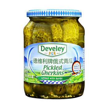 德维利 德国进口俄式青瓜670g*12瓶整箱装 俄罗斯风味酸黄瓜罐头餐饮 /粮油调味 /调味品 /榨菜/酱腌菜 商品图6