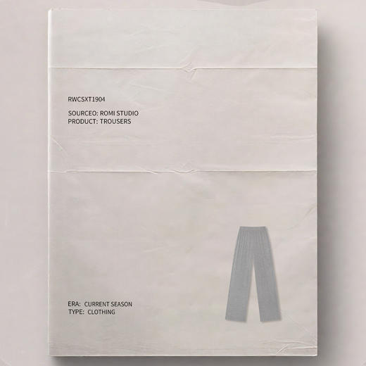 ROMI STUDIO极简花纱灰松紧腰直筒长裤 / 轻盈柔软垂感RWCSXT1904 商品图2