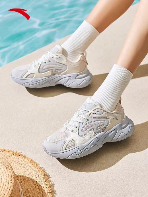 安踏脉冲丨革网拼接厚底舒适休闲鞋女新款女鞋 122528856 商品图2