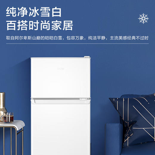 海尔冰箱小型123升家用家电超薄节能迷你智能新能效电冰箱 123升两门节能 黑金净化 商品图6