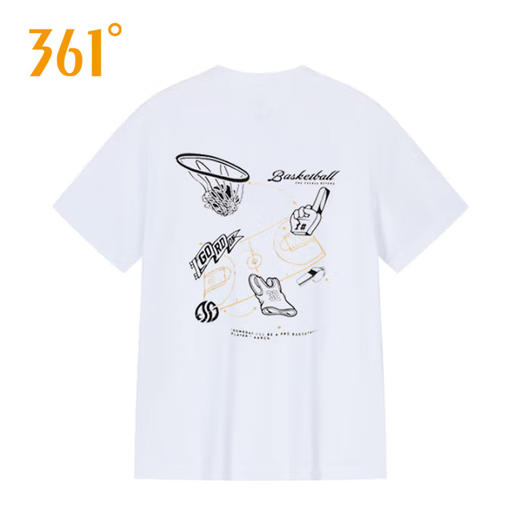 361度运动短袖衫2025夏季新款圆领休闲男运动透气短袖T恤衫552521105-5 商品图1