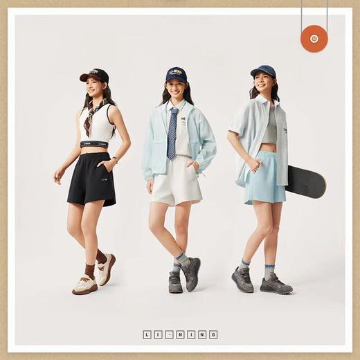 李宁短运动裤女子25春夏新款日常百搭刺绣LOGO休闲宽松卫裤AKSV178 商品图5